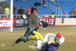 Incheon United's Mascot Attacked by a Fan